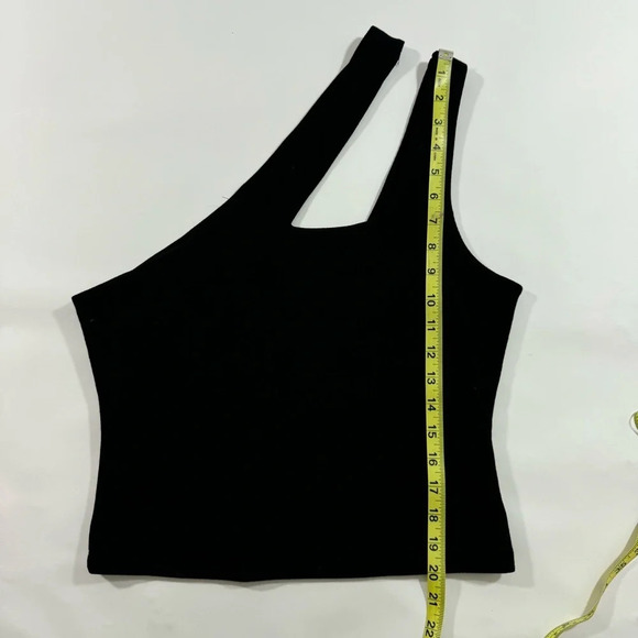 Grey Lab Asymmetrical Double Strap Tank Top Black - Picture 6 of 6